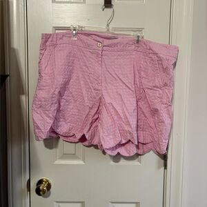 Light Pink Women's Shorts Crown and Ivy Scalloped